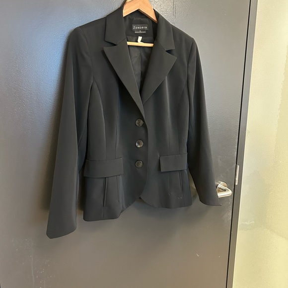 Zenobia size 12 EUC wool blend Black Professional Jacket- sharp corner detail - Picture 13 of 13